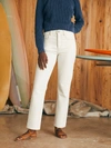 Faherty Organic Cotton Slim Straight Denim Pants In White Dune Wash