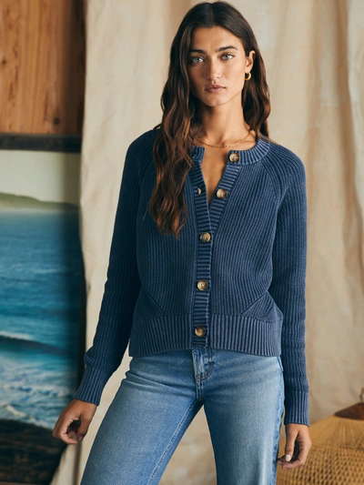 Faherty Sunwashed Fisherman Cardigan In Mood Indigo