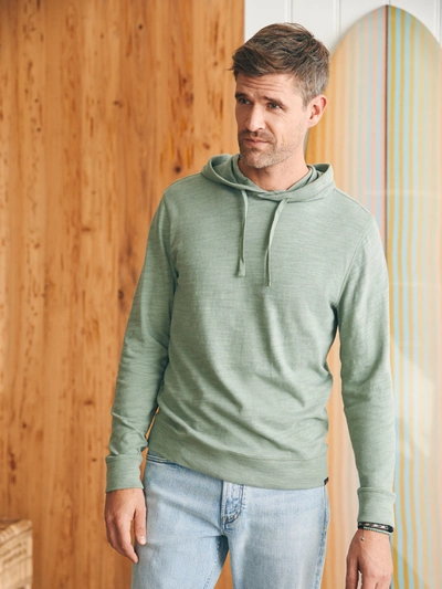 Faherty Sunwashed Slub Hoodie In Faded Sage