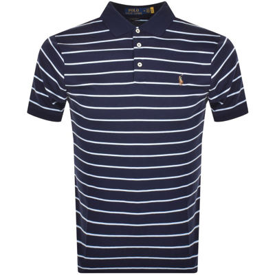 Ralph Lauren Stripe Slim Fit Polo T Shirt Navy