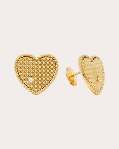 Yvonne Léon Women's Diamond & 9k Gold Heart Picotti Stud Earrings