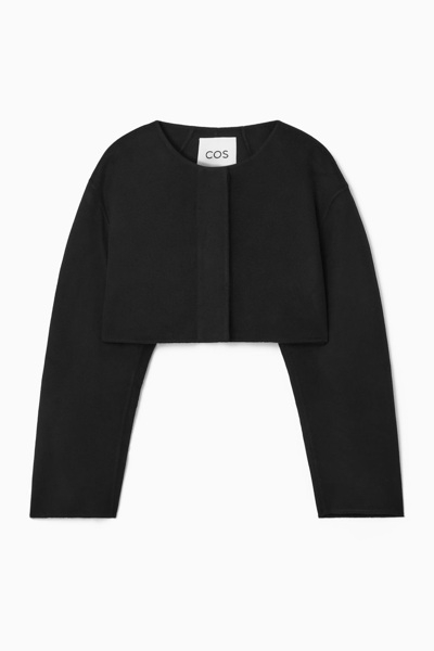 Cos Double-faced Cropped Hybrid Jacket In Black
