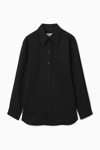 Cos Relaxed Fluid Shirt In Black