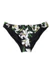 Dolce & Gabbana Black Lily Print Swimwear Bottom Beachwear Bikini In Black