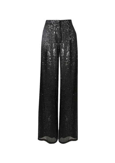 Gigii's Isadora Sequin Trousers In Black