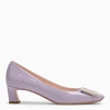 Roger Vivier Trompette Metal Buckle Pumps In Patent Leather In Purple