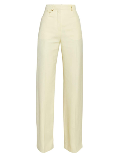 Jacquemus Women's Sauge Cotton-blend Trousers In Pale Yellow