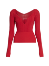 Jacquemus Women's Pralu Logo Hardware Top In Dark Red