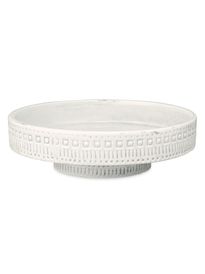 Jamie Young Co. Coco Ceramic Pedestal Bowl In White