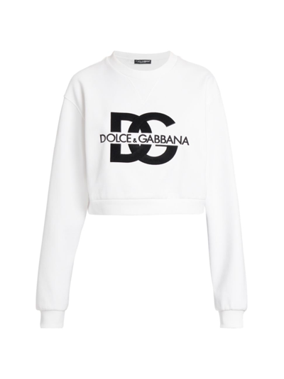 DOLCE & GABBANA WOMEN'S DG LOGO CREWNECK SWEATSHIRT