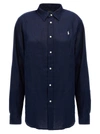 Polo Ralph Lauren Blue Shirt With Pony Detail On The Front In Blue