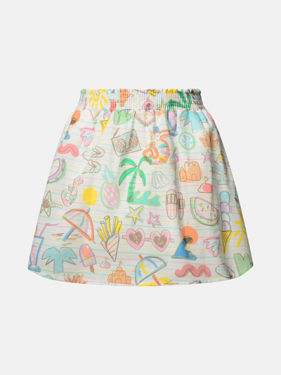 Stella Mccartney Kids' Multicolor Cotton Skirt In Ivory