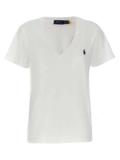 Polo Ralph Lauren Logo Embroidery T-shirt In White