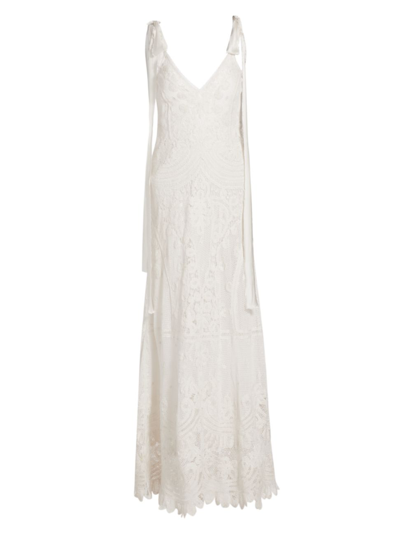 Loveshackfancy Lora Bagatelle Lace Sleeveless Maxi Dress In Antique White