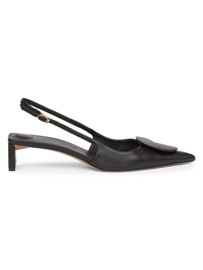 Jacquemus Women's Les Sandales Regalo Leather Slingback Pumps In Black