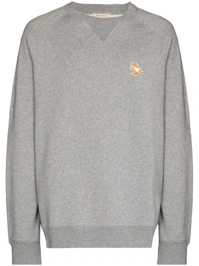Maison Kitsuné Chillax Fox Logo Cotton Sweatshirt In Grey