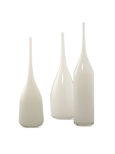 Jamie Young Co. Pixie Glass Three-piece Vase Set In White