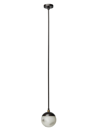 Jamie Young Co. Metro Dome Metal Pendant Lamp In White Black