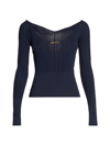 Jacquemus Pralu Ribbed Top In Dark Navy