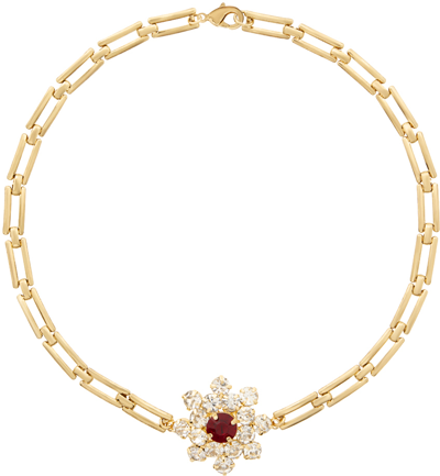 Bode Gold Fallery Choker In Red White