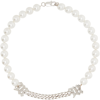 Misbhv White Pearl & Curb Link Choker In White
