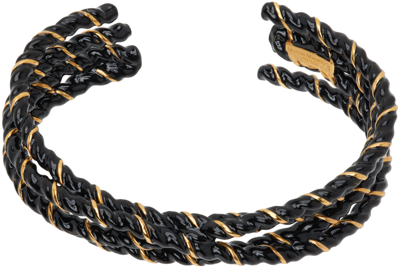 Maison Margiela Gold & Black Laces Bracelet