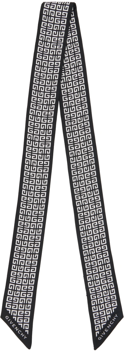 Givenchy Black & White 4g Bandeau Scarf In 004 Black/white