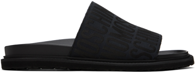 Moschino Black Logo Slides