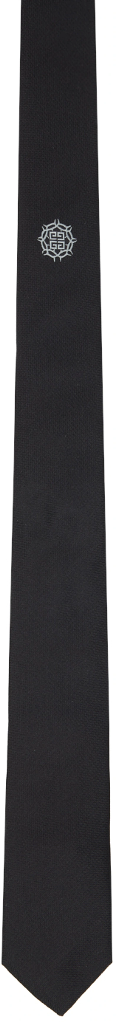 Givenchy Black Embroidered Tie