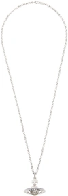 VIVIENNE WESTWOOD SILVER NEW SMALL ORB PENDANT NECKLACE