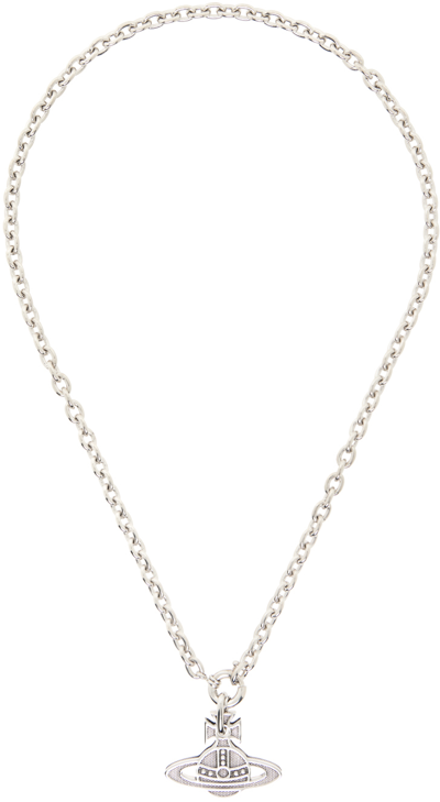 Vivienne Westwood Silver Hilario Reversible Pendant Necklace In Antique Platinum