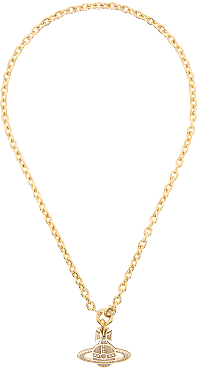 Vivienne Westwood Gold Hilario Reversible Pendant Necklace In Antique Gold