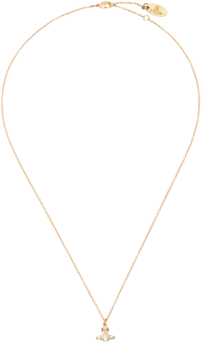 Vivienne Westwood Gold Balbina Pendant Necklace In Gold Cream Pearl