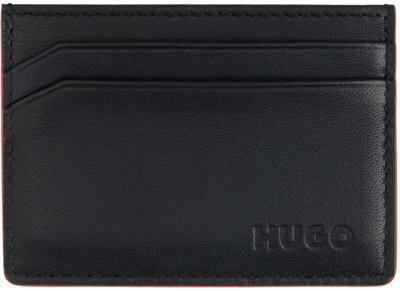 Hugo Black Embossed Card Holder In Black 001