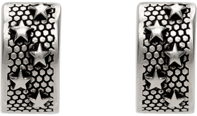 Maison Margiela Silver Star Earrings In 951 Palladio Buratat