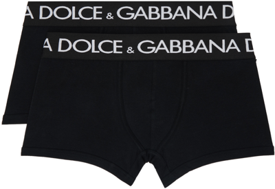 Dolce & Gabbana Two-pack Black Boxers In Nero