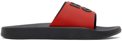 Hugo Red Logo-branded Straps Sandals In Medium Red 610