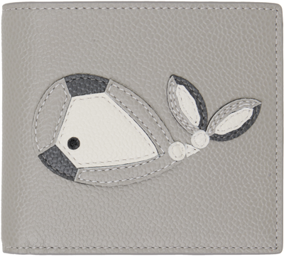 Thom Browne Gray Gem Whale Wallet In 055 Lt Grey