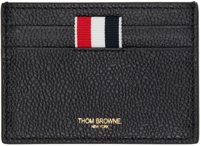 Thom Browne Beige & Black Single Canvas Card Holder In 001 Black