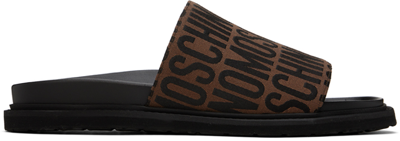 Moschino Logo-jacquard 30mm Slides In Multi-colored