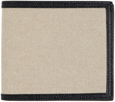 Thom Browne Bi-fold Canvas Wallet In Neutrals
