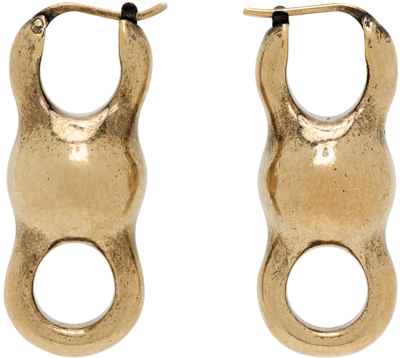 Acne Studios Gold Antiqued Earrings In Byk Antique Gold