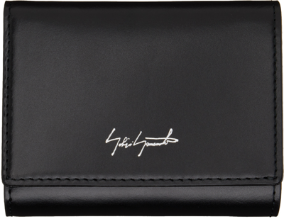 Yohji Yamamoto Black Discord Trifold Wallet In 1 Black