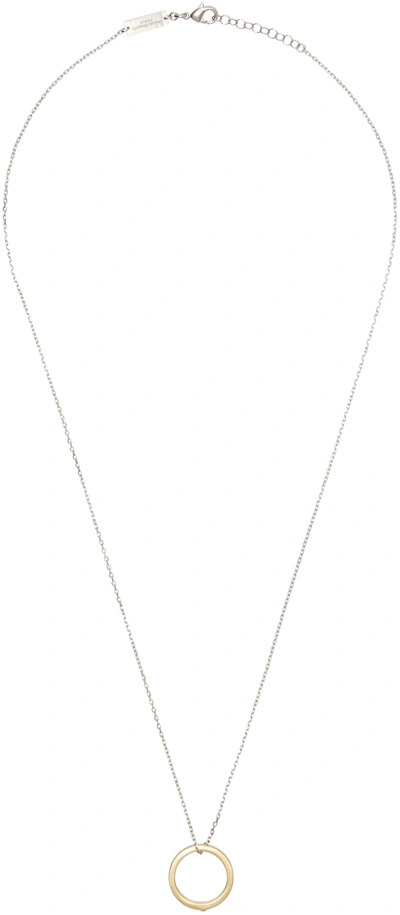Maison Margiela Silver & Gold Star Logo Necklace In 965 Yellow Gold Plat
