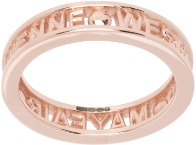 Vivienne Westwood Rose Gold Westminster Ring In Pink Gold (925)