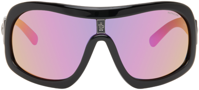 Moncler Black Franconia Sunglasses In 01z Black/violet Mir