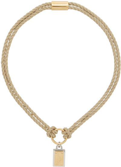 Dolce & Gabbana Beige Marina Cord Necklace