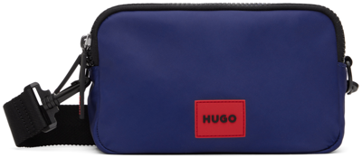 Hugo Blue Ethon 2.0 Bag In Animal Print