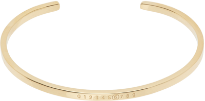 Mm6 Maison Margiela Gold Numeric Minimal Signature Bracelet In 950 Polished Yellow