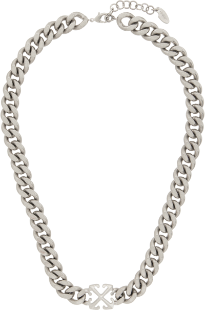 Off-white Silver Arrow Chain Necklace In Silver No